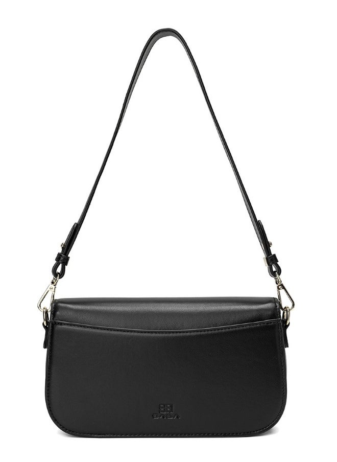 SAGA Saga Women's Classic Handbag Made of Luxury Microfiber - Black, Width 24 cm  - Image 3