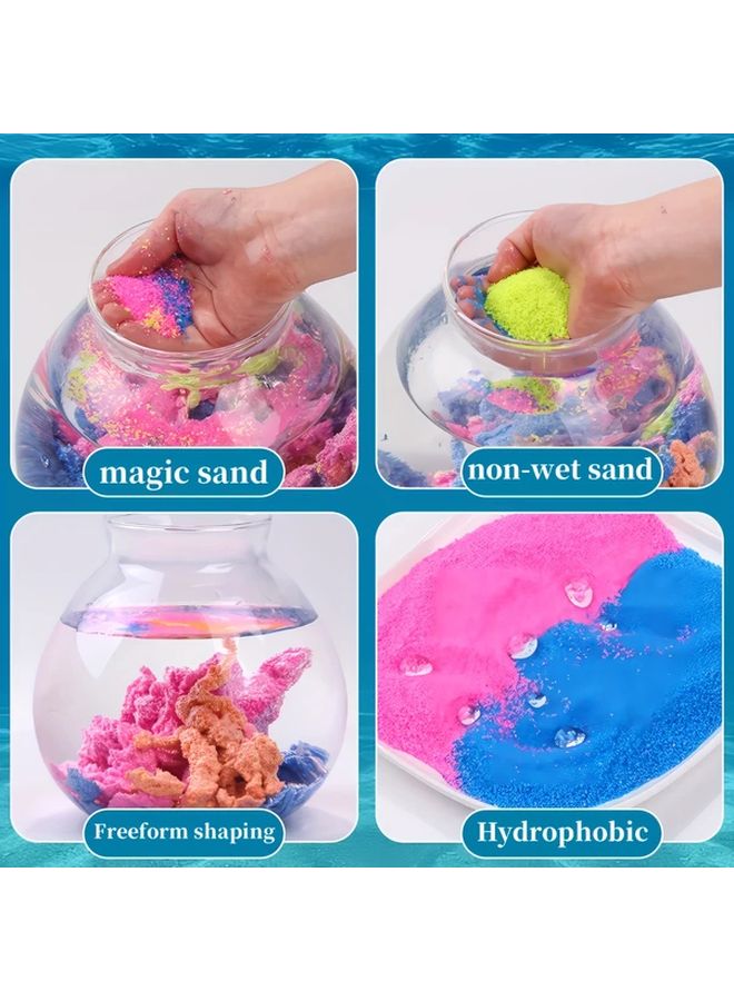 Green Non Wet Reusable Magic Sand Set For Kids Sensory DIY Water Play Toy - Image 3