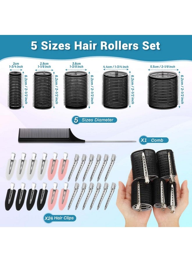 أوداب مجموعة بكرات شعر مكونة من 56 قطعة لمظهر الشعر الطويل، 30 بكرة شعر بخمسة أحجام مع 24 مشبك شعر وحقيبة تخزين للشعر الطويل المتوسط والقصير - Image 3