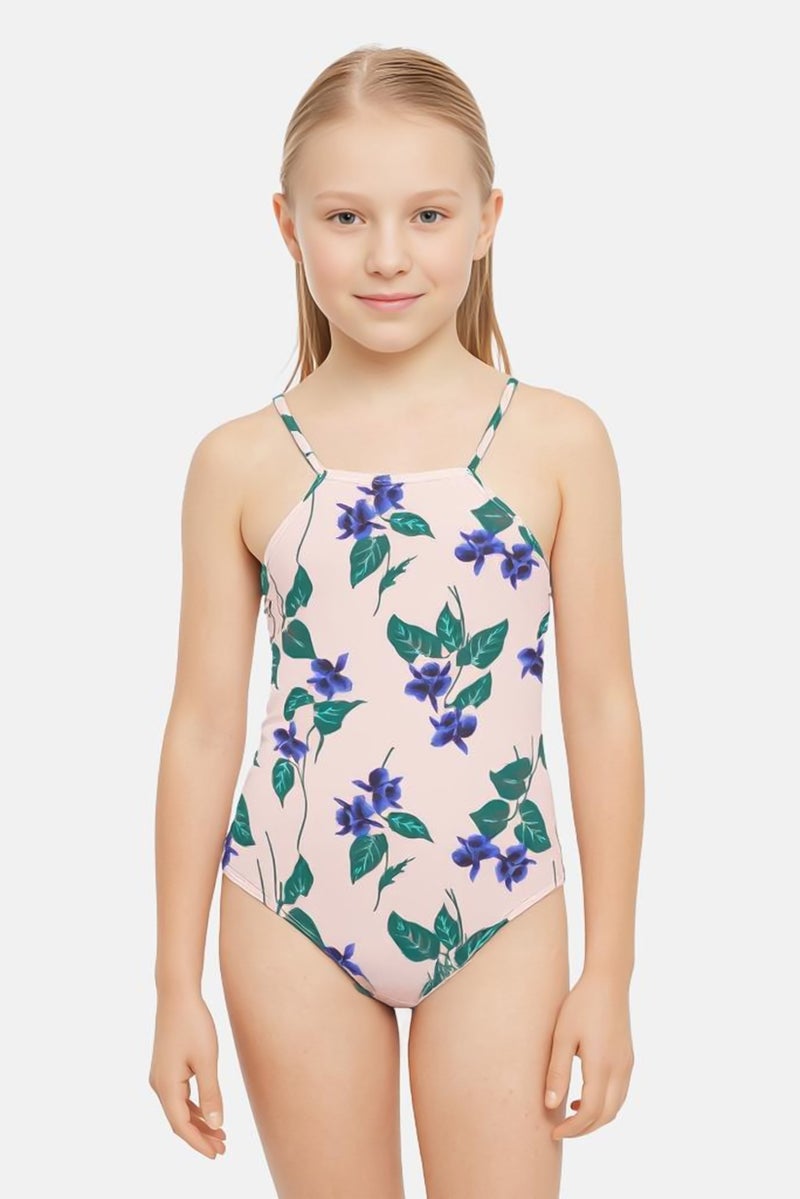 Billabong Kids Girl Allover Print One Piece Swimsuit, Multicolor - Image 1
