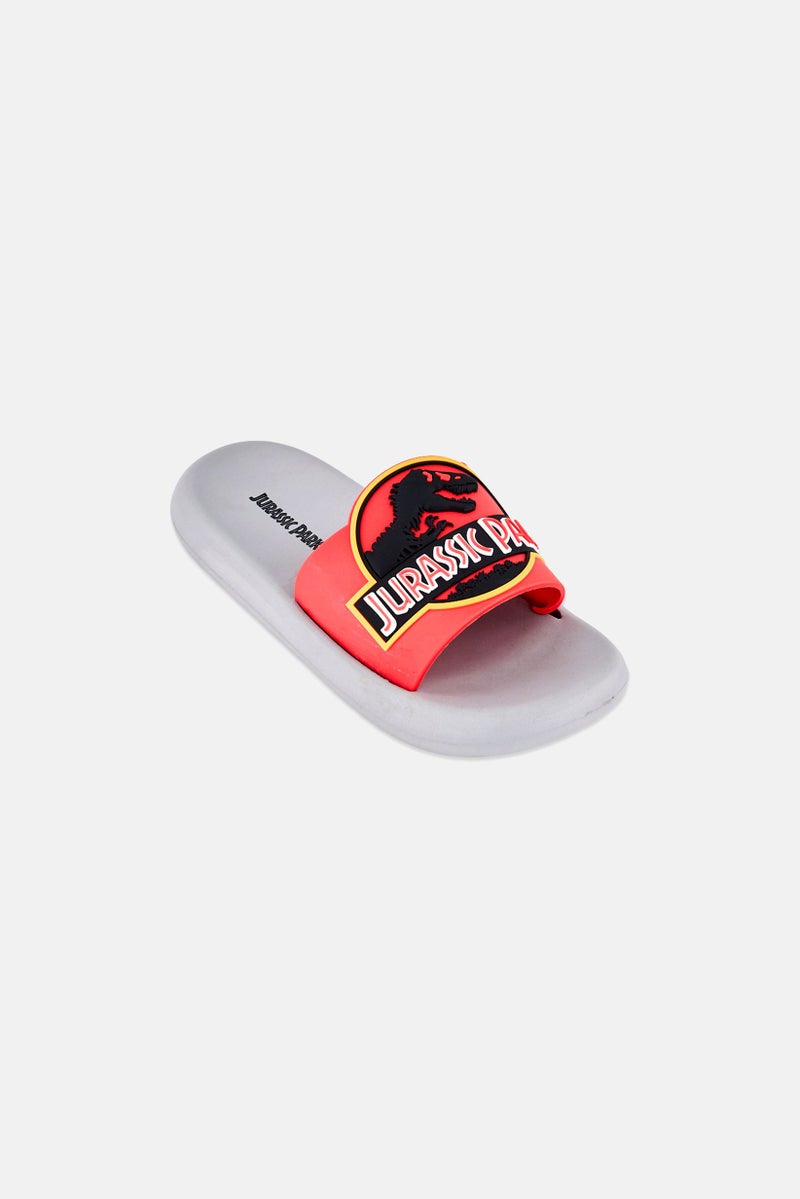 Jurassic Park Toddlers Boy Slip On Slides, Multicolor - Image 1
