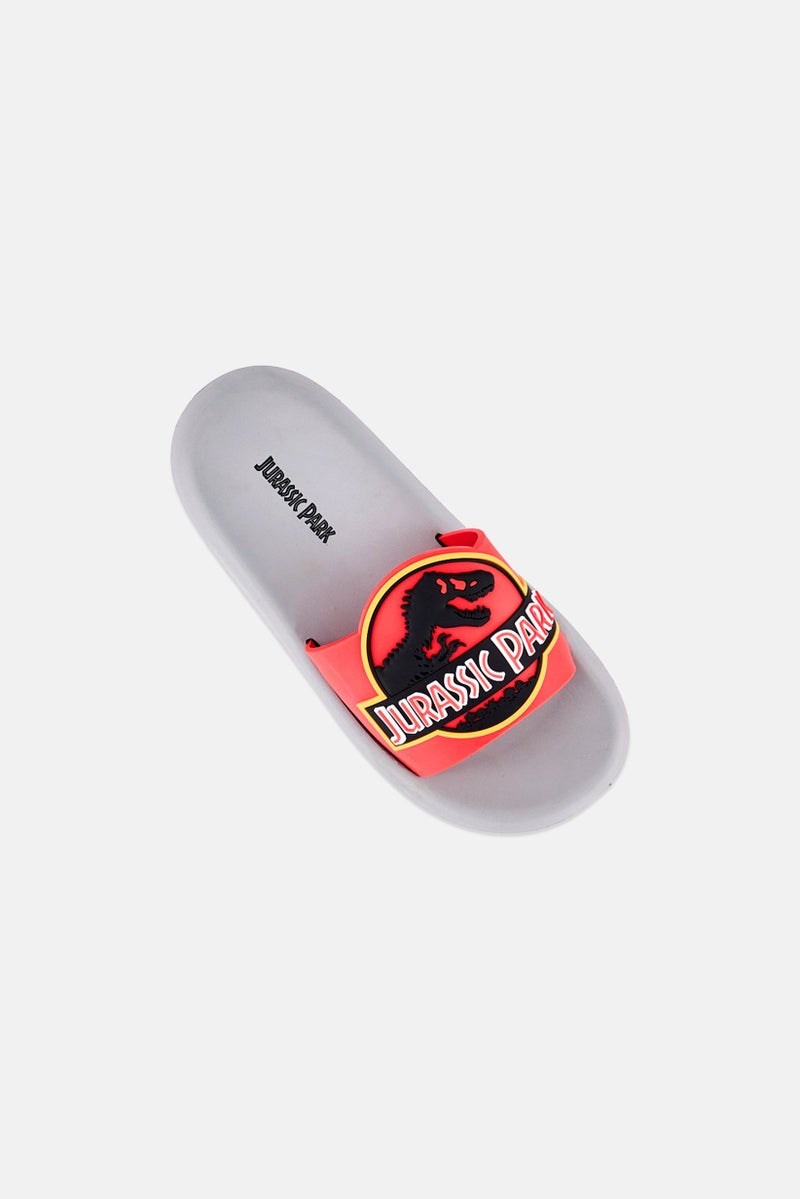 Jurassic Park Toddlers Boy Slip On Slides, Multicolor - Image 4
