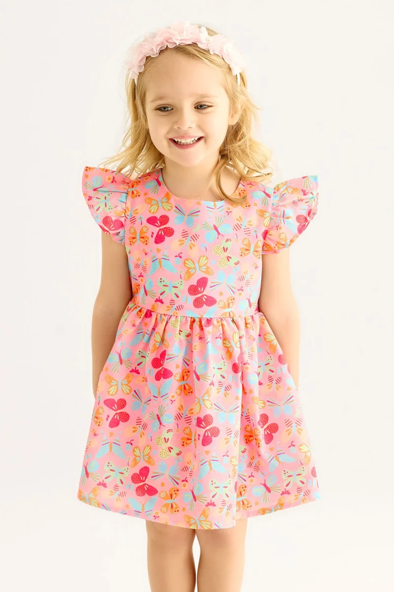 زيبكيدز Butterfly Print Dress