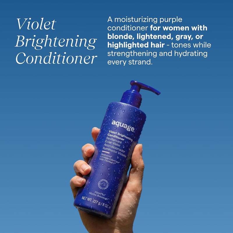 AQUAGE Violet Brightening Conditioner Boosts Shine to Brighten Blonde Nourishes Hair 8 oz - Image 2
