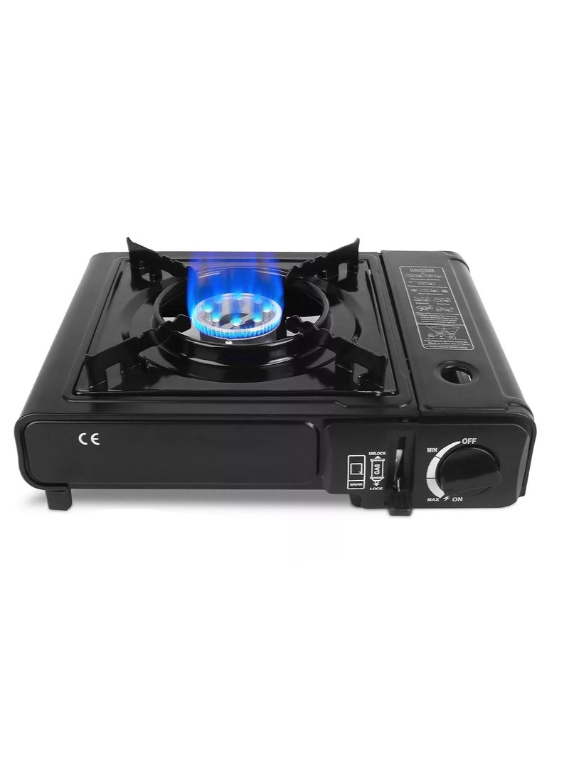 HOT GRILL BBQ Times Foldable Camping Stove Burner Mini Portable Heater For Outdoor Lotus Shape Cooking Tool for Mountaineering, Travel, Picnic & Outdoor Party-BLACK - Image 1