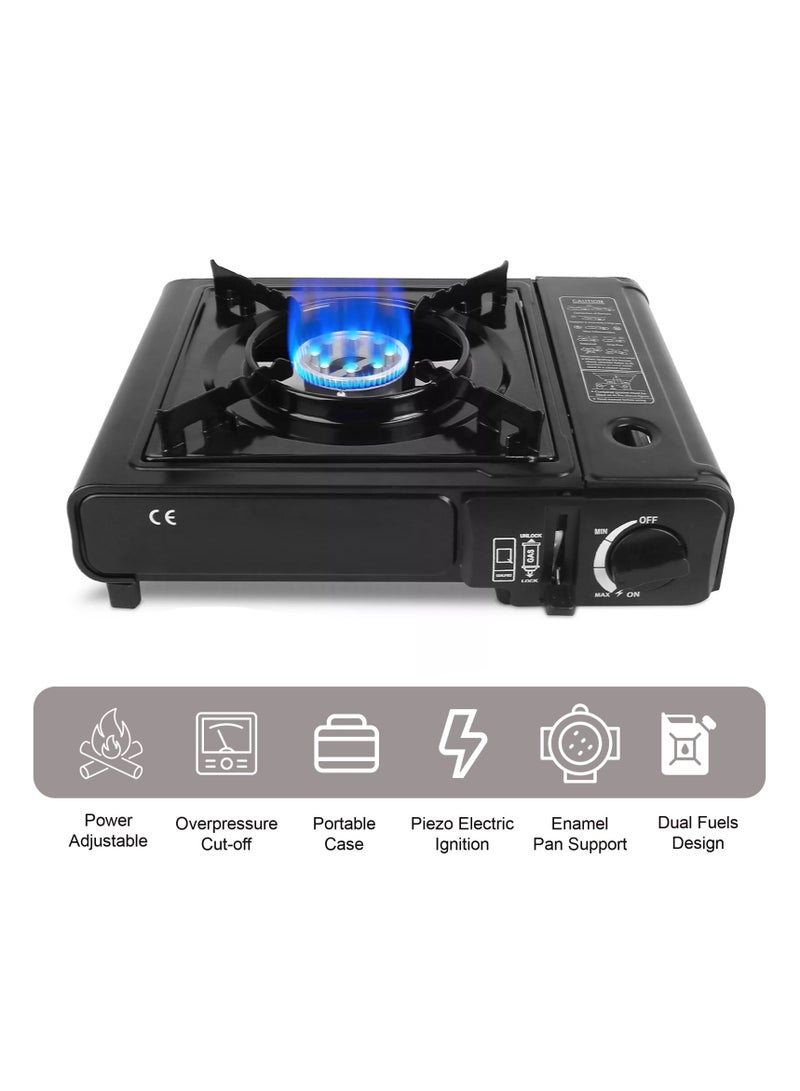 HOT GRILL BBQ Times Foldable Camping Stove Burner Mini Portable Heater For Outdoor Lotus Shape Cooking Tool for Mountaineering, Travel, Picnic & Outdoor Party-BLACK - Image 2