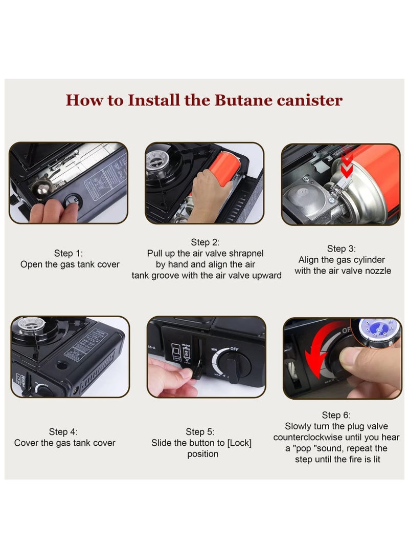 HOT GRILL BBQ Times Foldable Camping Stove Burner Mini Portable Heater For Outdoor Lotus Shape Cooking Tool for Mountaineering, Travel, Picnic & Outdoor Party-BLACK - Image 5