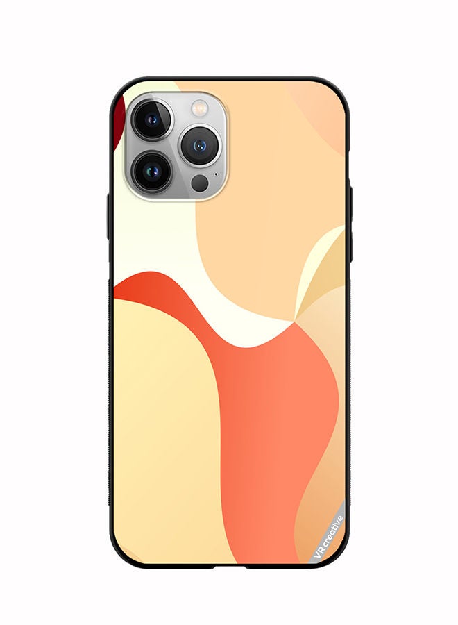 VR CREATIVE Protective Case Cover For Apple iPhone 12 Pro Max Light Orange Abstract Cambered Design Multicolour - Image 1