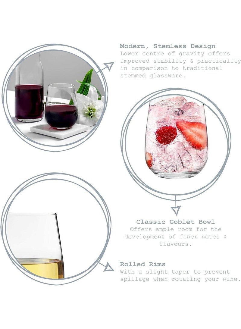 DubaiCrystal Premium Tumbler Glass Balloon shaped Drinking Glas Set of 6 (590ml) - Image 2