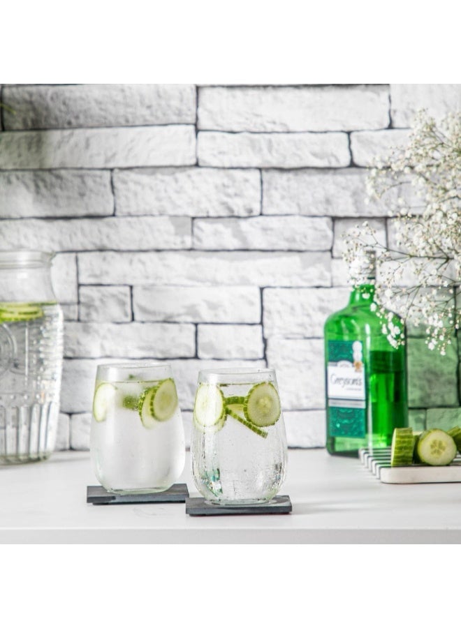 DubaiCrystal Premium Tumbler Glass Balloon shaped Drinking Glas Set of 6 (590ml) - Image 3