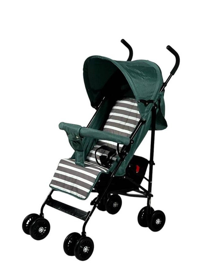 البدر عربة أطفال البدر متوسطة الحجم بمظلة قابلة للتعديل، تصميم خفيف قابل للطي مع مقعد مبطن وحزام أمان، عجلات مزدوجة مع فرامل خلفية، مقابض مريحة، سلة تخزين كبيرة، عربة عملية للسفر والاستخدام اليومي متوفرة بألوان - Image 1