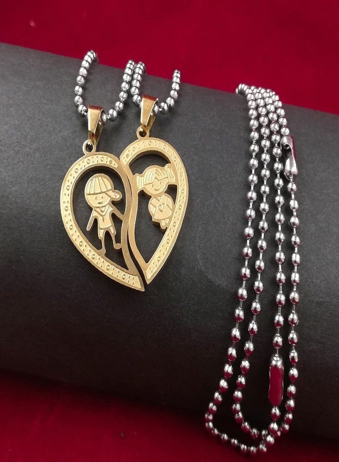 Gift Nest GiftNest Hearth Shape Girl & Boy Locket Chain For Couple Gift - Image 4