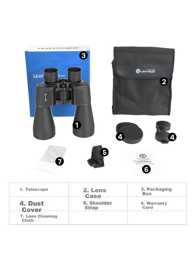 Leaysoo High-definition High-magnification 12x60 Large Eyepiece Wide-angle Non-infrared Concert Outdoor Bee-finding Binoculars With Paul's Desig - Image 3
