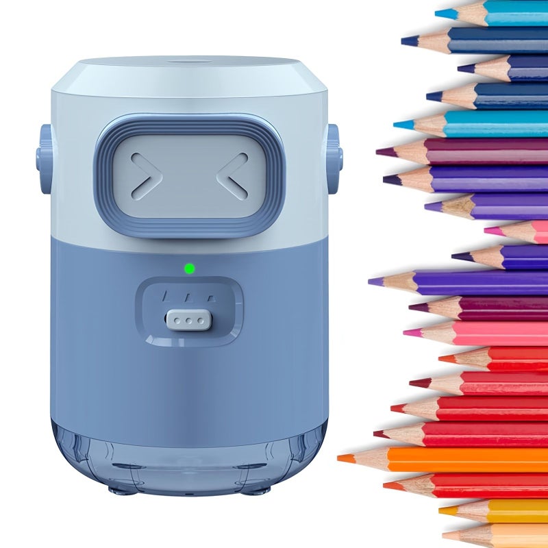 Pink Fully Automatic Pencil Sharpener With Auto Feeding And Retracting For 6-8Mm Pencils And Built-In 2000Mah Rechargeable Battery - Image 1