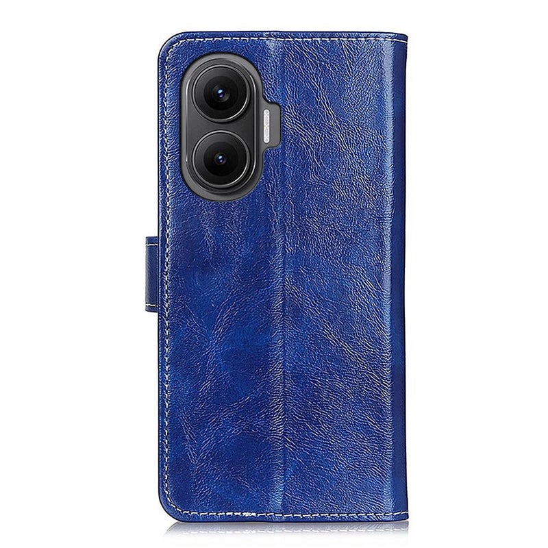 إيروريكس جراب هاتف Redmi Turbo 4 Pro من الجلد بتصميم حصان مجنون عتيق (أزرق) - Image 4