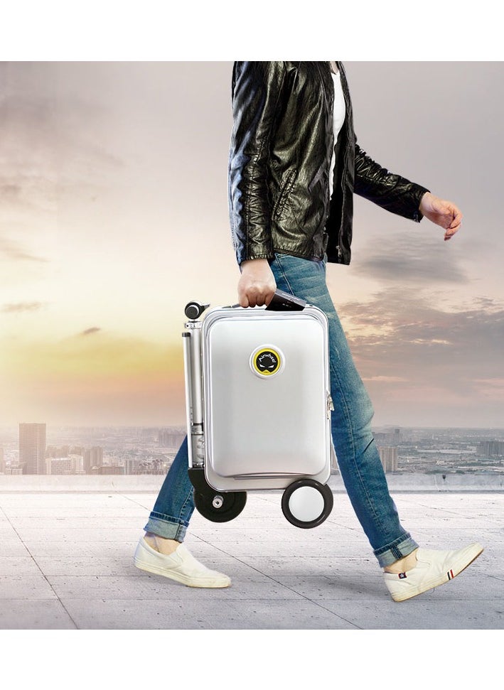 عجلة هوائية - سكوتر كهربائي Airwheel SE3S الذكي للسفر بمحرك 250 واط، سرعة تصل إلى 13 كم/ساعة، يتم التحكم فيه عبر تطبيق الهاتف المحمول، بطارية ليثيوم أيون 73.26 وات في الساعة (قابلة للإزالة)، اشحن أجهزتك عبر منافذ USB الخارجية، وزن الحمولة يصل إلى 110 كجم، مسموح بأخذها على متن الطائرة، وزن الحقيبة يصل إلى 10 كجم، قفل أمان TSA، إضاءة محيطة LED، مساحة تخزين تصل إلى 20 لتر - Image 1