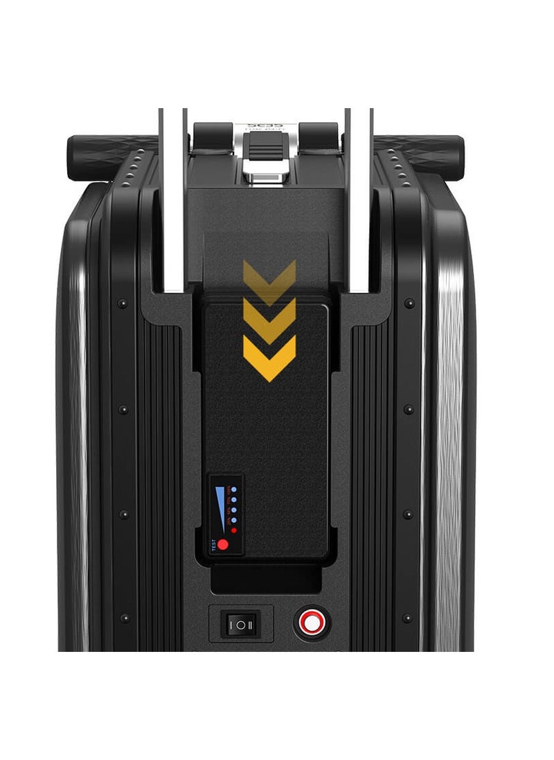 عجلة هوائية - سكوتر كهربائي Airwheel SE3S الذكي للسفر بمحرك 250 واط، سرعة تصل إلى 13 كم/ساعة، يتم التحكم فيه عبر تطبيق الهاتف المحمول، بطارية ليثيوم أيون 73.26 وات في الساعة (قابلة للإزالة)، اشحن أجهزتك عبر منافذ USB الخارجية، وزن الحمولة يصل إلى 110 كجم، مسموح بأخذها على متن الطائرة، وزن الحقيبة يصل إلى 10 كجم، قفل أمان TSA، إضاءة محيطة LED، مساحة تخزين تصل إلى 20 لتر - Image 1