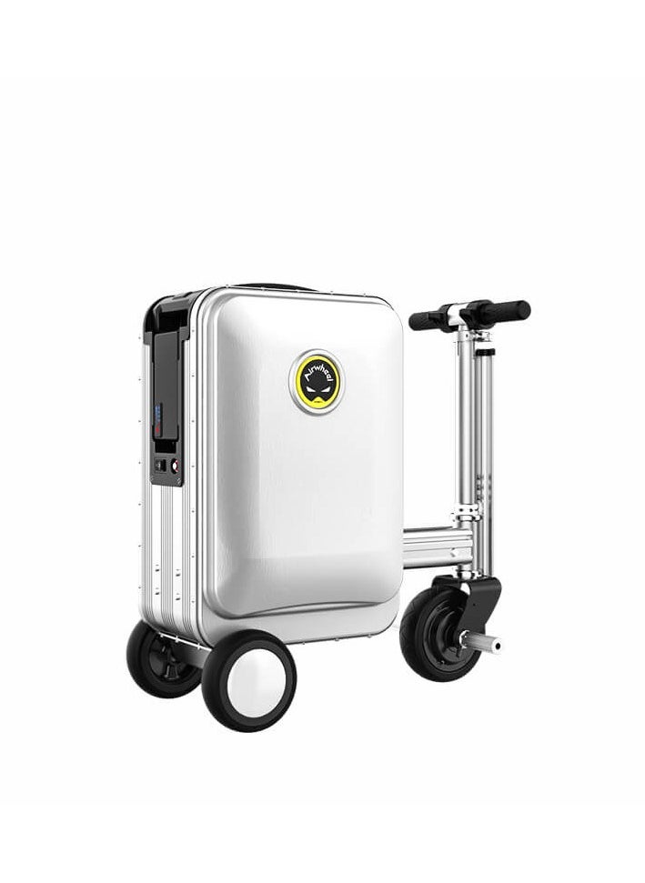 عجلة هوائية - سكوتر كهربائي Airwheel SE3S الذكي للسفر بمحرك 250 واط، سرعة تصل إلى 13 كم/ساعة، يتم التحكم فيه عبر تطبيق الهاتف المحمول، بطارية ليثيوم أيون 73.26 وات في الساعة (قابلة للإزالة)، اشحن أجهزتك عبر منافذ USB الخارجية، وزن الحمولة يصل إلى 110 كجم، مسموح بأخذها على متن الطائرة، وزن الحقيبة يصل إلى 10 كجم، قفل أمان TSA، إضاءة محيطة LED، مساحة تخزين تصل إلى 20 لتر - Image 1
