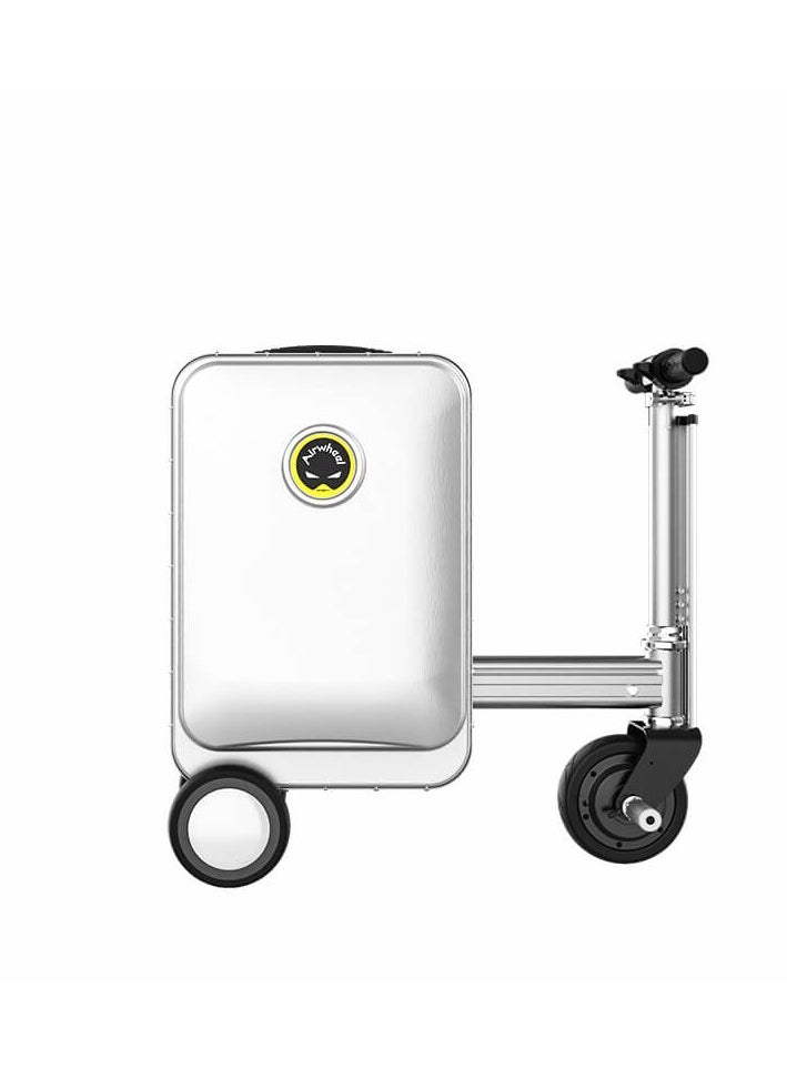 عجلة هوائية - سكوتر كهربائي Airwheel SE3S الذكي للسفر بمحرك 250 واط، سرعة تصل إلى 13 كم/ساعة، يتم التحكم فيه عبر تطبيق الهاتف المحمول، بطارية ليثيوم أيون 73.26 وات في الساعة (قابلة للإزالة)، اشحن أجهزتك عبر منافذ USB الخارجية، وزن الحمولة يصل إلى 110 كجم، مسموح بأخذها على متن الطائرة، وزن الحقيبة يصل إلى 10 كجم، قفل أمان TSA، إضاءة محيطة LED، مساحة تخزين تصل إلى 20 لتر - Image 1