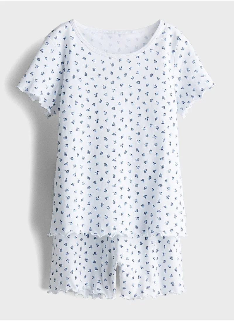 H&M Kids Printed T-Shirt & Pyjama Shorts Set