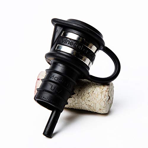 Haley's Corker Platinum Wine Stopper, Black - Image 4