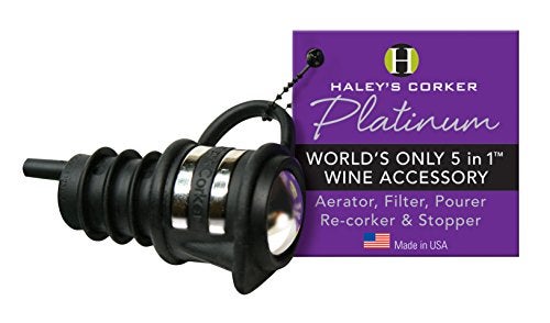 Haley's Corker Platinum Wine Stopper, Black - Image 2