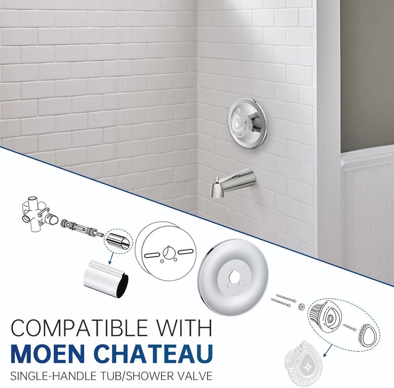gcbcrit Replacement for Moen T470 Chateau Shower Trim, Shower Valve Trim for Single-Handle Shower Valves, Compatible with Chateau Series (Chrome) - Image 3