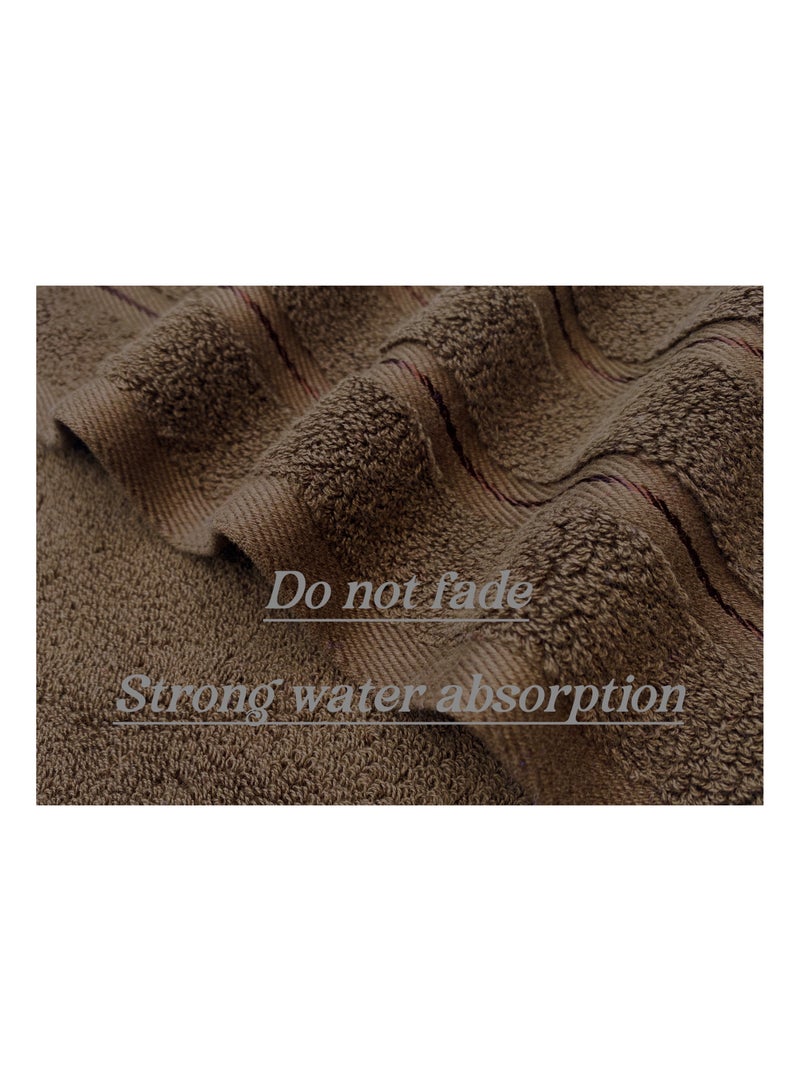 Luxury Bath Towel Set100% Cotton High Water Absorption Thickened Soft and Durable Hotel Bathroom Towels Sports Beach Spa Daily Household Size 2 (70 * 140cm) 2 (35 * 75cm) 2 (34 * 34cm) (Deep coffee)  - Image 2