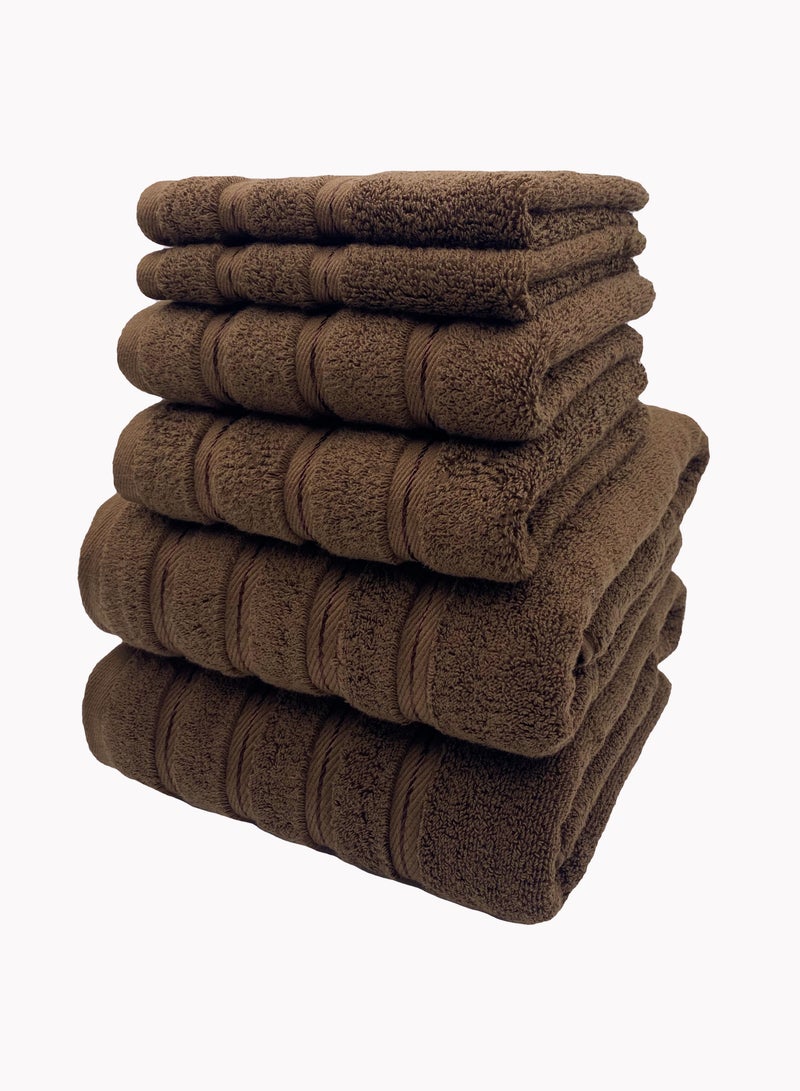 Luxury Bath Towel Set100% Cotton High Water Absorption Thickened Soft and Durable Hotel Bathroom Towels Sports Beach Spa Daily Household Size 2 (70 * 140cm) 2 (35 * 75cm) 2 (34 * 34cm) (Deep coffee)  - Image 4