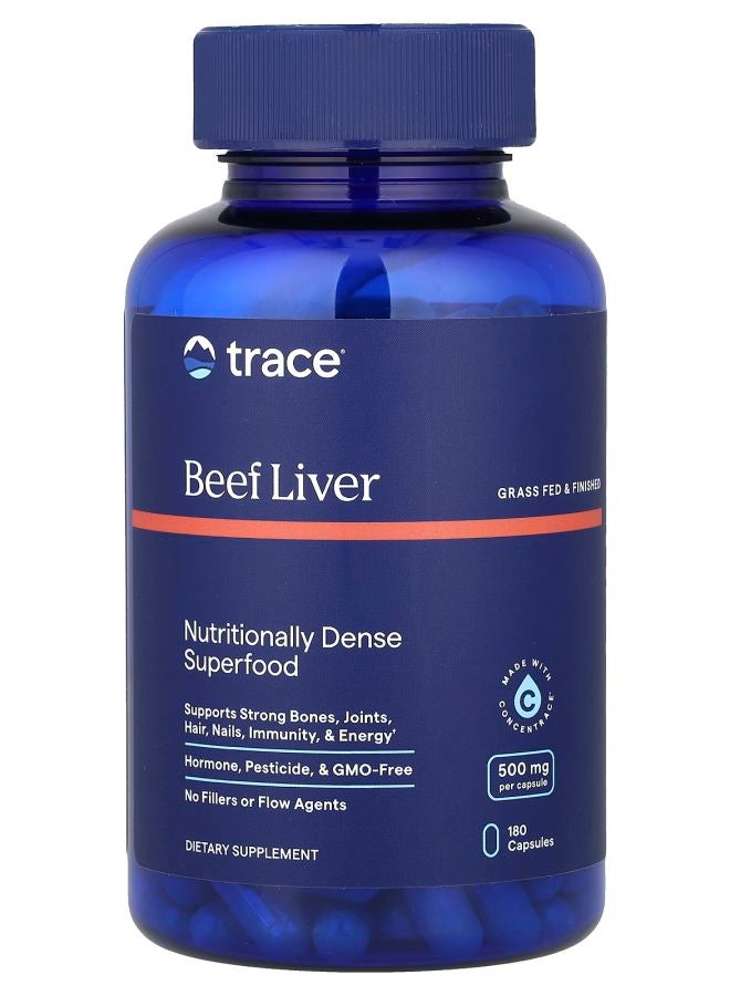 Trace Minerals Beef Liver 3000 mg 180 Capsules (500 mg per Capsule)