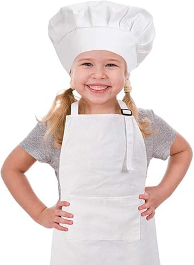 HOMESTAR Kids Apron and Chef Hat Set, Adjustable Cotton Child Aprons, with Large Pocket Girls Boys, Kitchen Bib Aprons for Cooking Baking Painting - Image 4