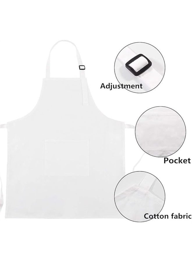 HOMESTAR Kids Apron and Chef Hat Set, Adjustable Cotton Child Aprons, with Large Pocket Girls Boys, Kitchen Bib Aprons for Cooking Baking Painting - Image 2