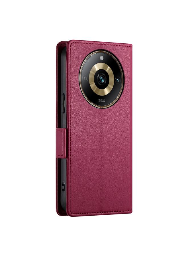 اس-توب جراب لهاتف Realme 11 Pro 5G / 11 Pro+ 5G مع مشبك جانبي مغناطيسي من الجلد المصقول - Image 3