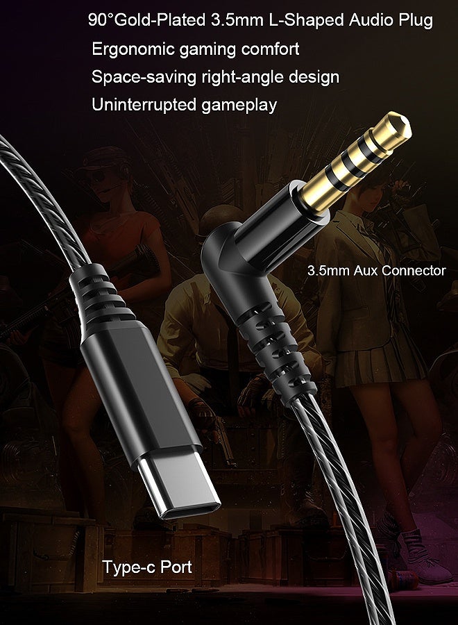 GD 2 Pcs In-Ear Wired Headphones with Microphone - 3.5mm and USB-C Sports in-Ear Earbuds with HiFi Stereo Sound Comfort-Fit Gaming Earphones, Ideal for Running Gaming & Music - Image 2