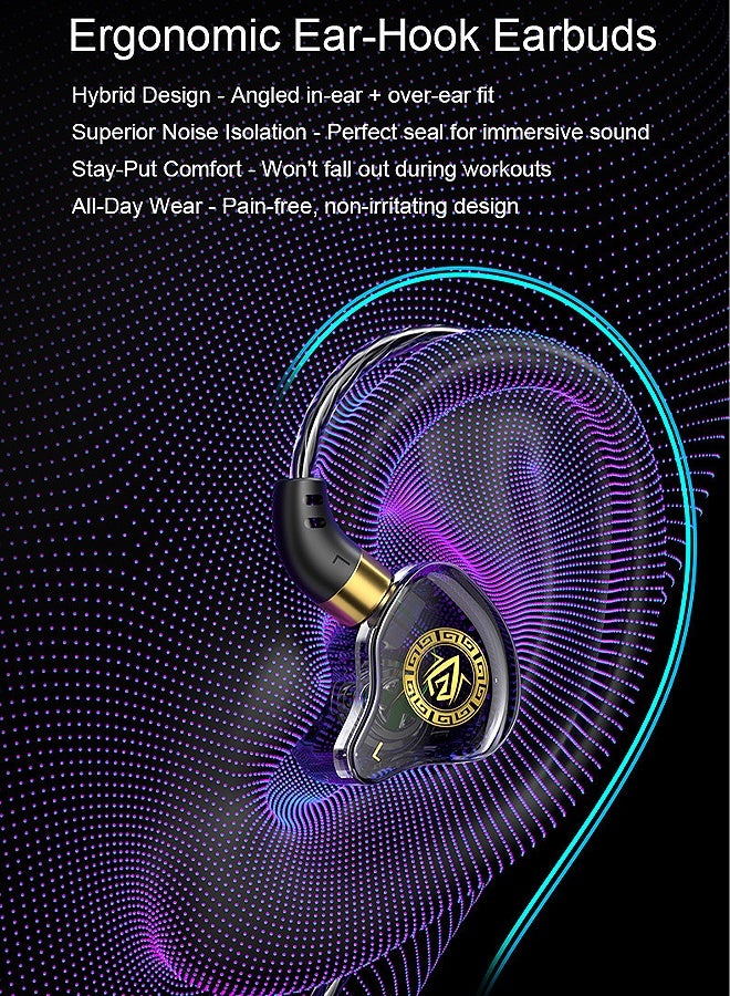 GD 2 Pcs In-Ear Wired Headphones with Microphone - 3.5mm and USB-C Sports in-Ear Earbuds with HiFi Stereo Sound Comfort-Fit Gaming Earphones, Ideal for Running Gaming & Music - Image 5