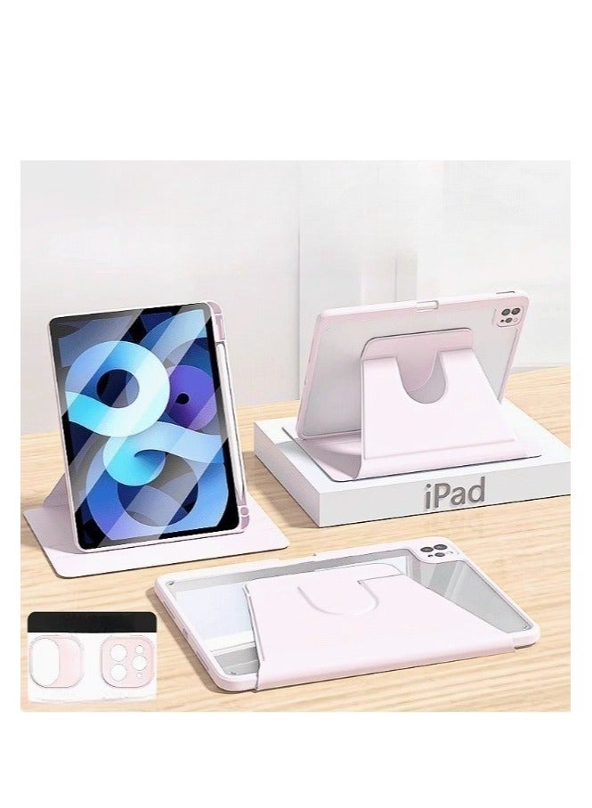 حافظة دوارة لجهاز iPad Air مقاس 11 بوصة M2 (2024)، iPad Air 5/4 (2022/2020 الجيل الخامس/الرابع مقاس 10.9 بوصة)، غطاء واقٍ قابل للدوران 360 درجة مع ظهر شفاف، خاصية الاستيقاظ/السكون التلقائي - Image 1