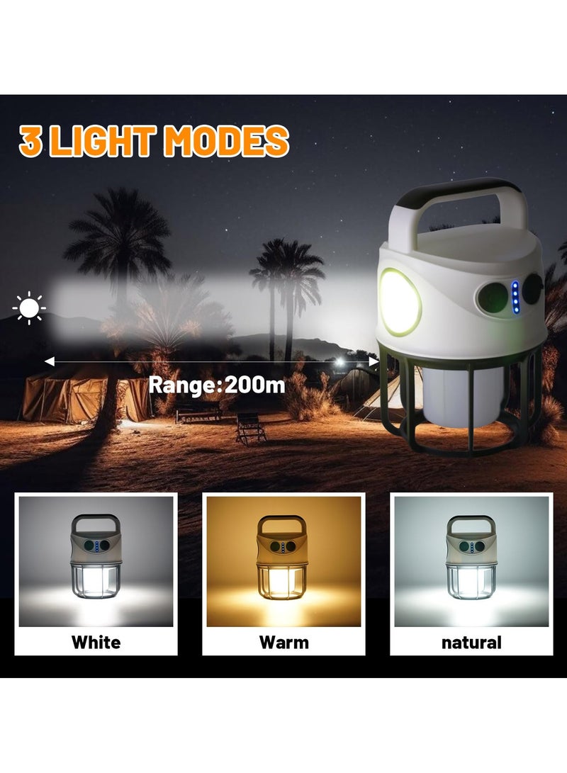 Camping Lantern with Flashlight Rechargeable, Power Bank, IPX4 Waterproof, Portable USB-C Cable LED Camping Tent Light for Power Outage, Spotlight, Camping, Hiking, Hurricane, Emergency - Image 3