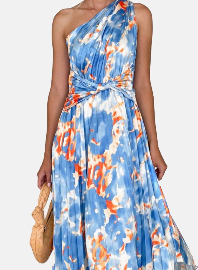 YUNIQEE Watercolor One-Shoulder Dress - Image 2