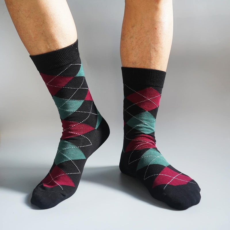 TOEJYJ Mens Fun Dress Socks, Pattern Funny Casual Socks Pack, Colorful Striped Cotton Novelty Socks Size 10-13 - Image 4