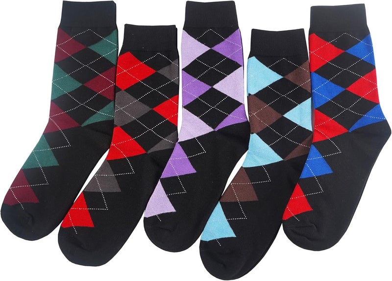 TOEJYJ Mens Fun Dress Socks, Pattern Funny Casual Socks Pack, Colorful Striped Cotton Novelty Socks Size 10-13 - Image 2