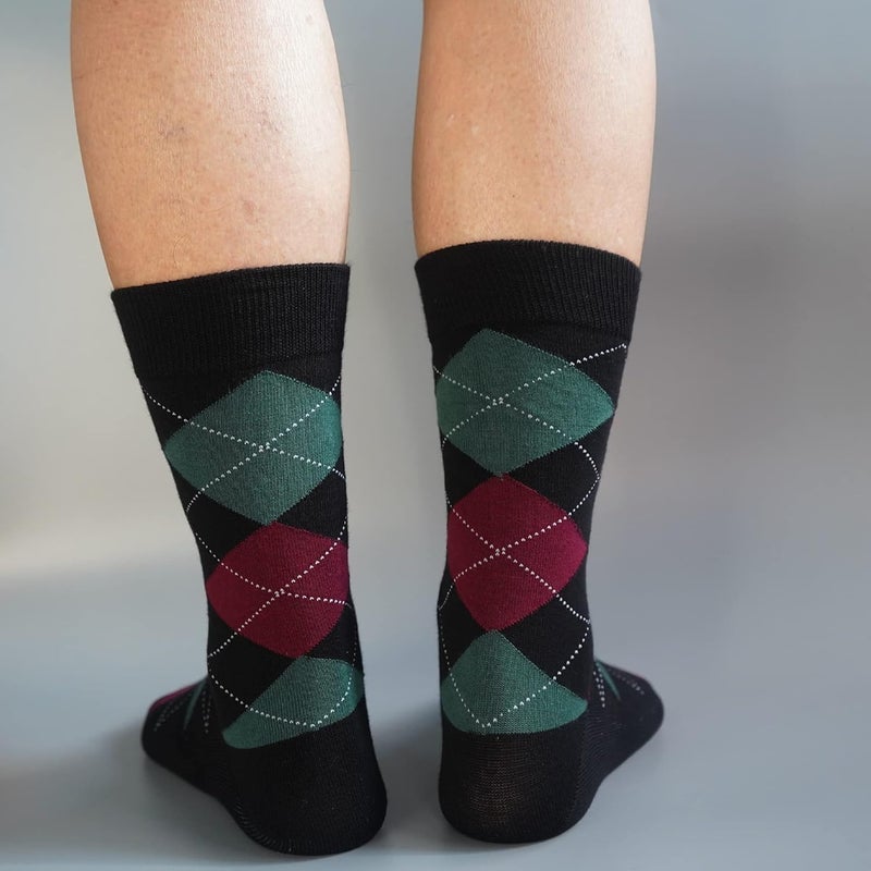 TOEJYJ Mens Fun Dress Socks, Pattern Funny Casual Socks Pack, Colorful Striped Cotton Novelty Socks Size 10-13 - Image 5