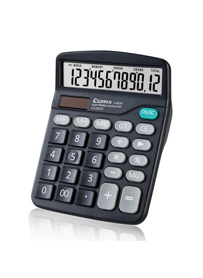 COMIX Classic Desktop Office Calculator, 12-digit Large Screen Desktop Calculator, Student Office Stationery Supplies, C-837h - Image 3