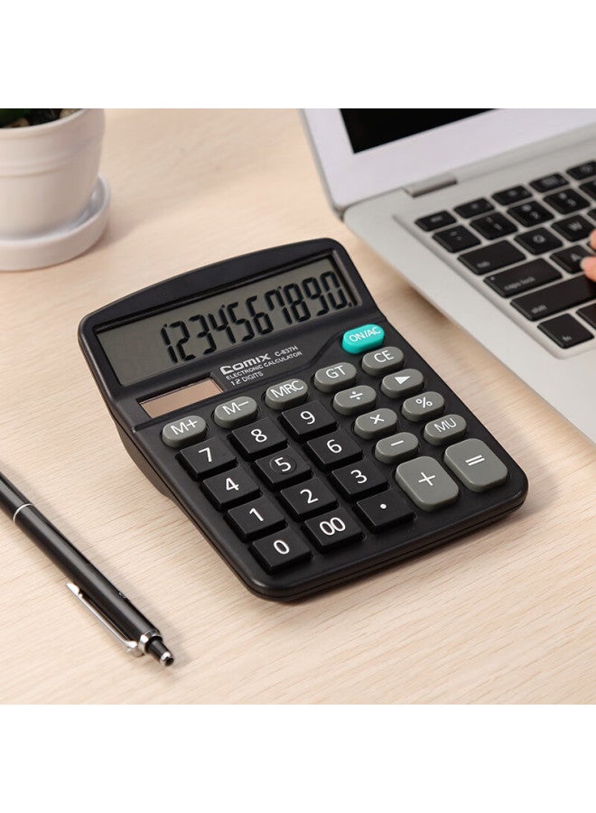 COMIX Classic Desktop Office Calculator, 12-digit Large Screen Desktop Calculator, Student Office Stationery Supplies, C-837h - Image 4