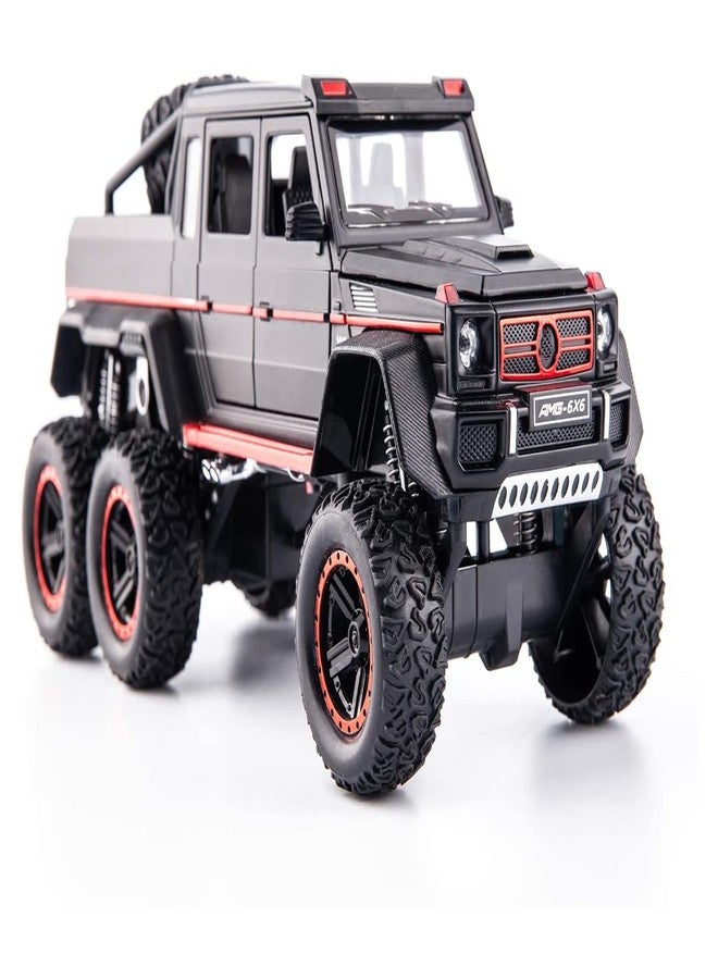 سيارة لعبة معدنية مصبوبة من Coelon بمقياس 1:24، طراز AMG 6x6، مزودة بإضاءة وصوت، تعمل بالسحب للخلف - Image 1