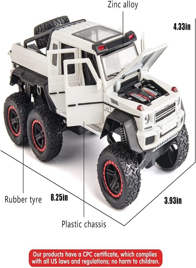 سيارة لعبة معدنية مصبوبة من Coelon بمقياس 1:24، طراز AMG 6x6، مزودة بإضاءة وصوت، تعمل بالسحب للخلف - Image 2