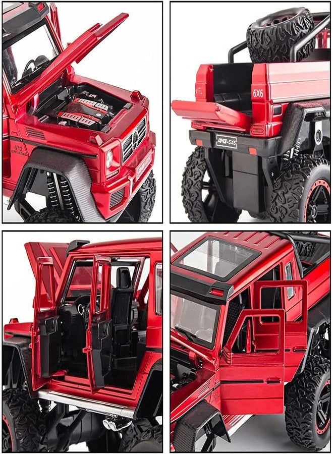 سيارة لعبة معدنية مصبوبة من Coelon بمقياس 1:24، طراز AMG 6x6، مزودة بإضاءة وصوت، تعمل بالسحب للخلف - Image 3