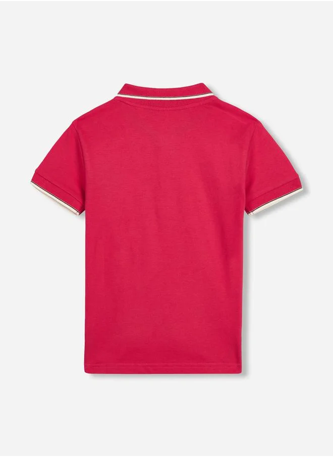 victor and jane Embroidery Detail Short Sleeves Polo T-Shirt by Styli