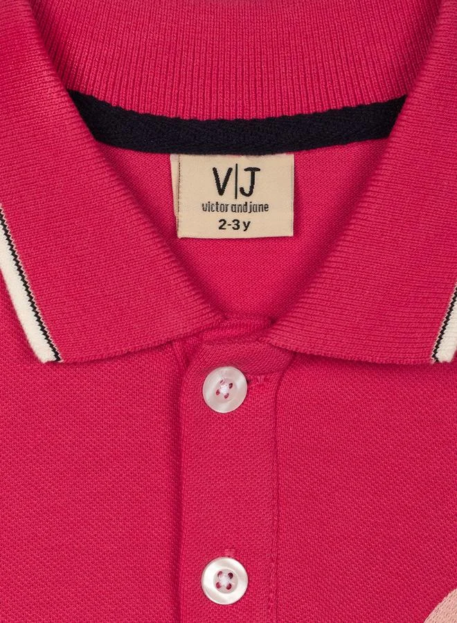 victor and jane Embroidery Detail Short Sleeves Polo T-Shirt by Styli