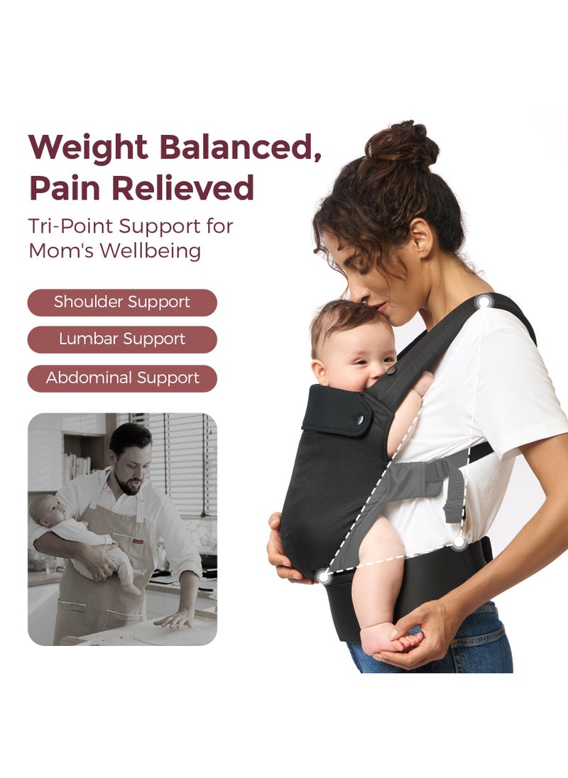 Arabest Baby Carrier Newborn To Toddler - Ergonomic, Cozy And Lightweight Infant Carrier For 7-44Lbs, Effortless To Put On, Ideal For Hands-Free Parenting, Enhanced Lumbar Support  - Image 5