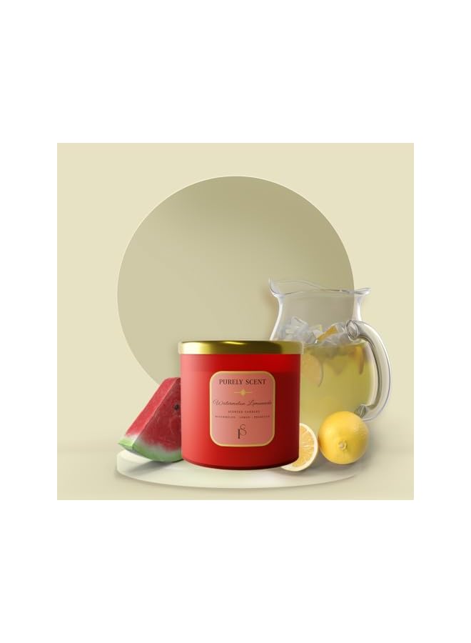 The Bros 3 -Wick Watermelon Lemonade Scented Candles, 100% Pure Soy Wax and Vegetable Wax, Fragrance for Home Aroma, Office, 92hrs Burn Time, Scented Wax Light for Aromatherapy, 14.1 Oz/400 Grams - Image 5